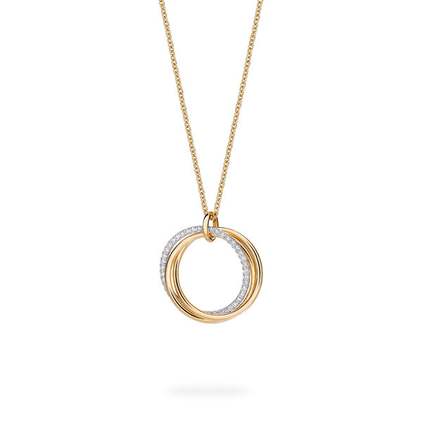 Yellow Gold Circle Pendant Necklace, Large